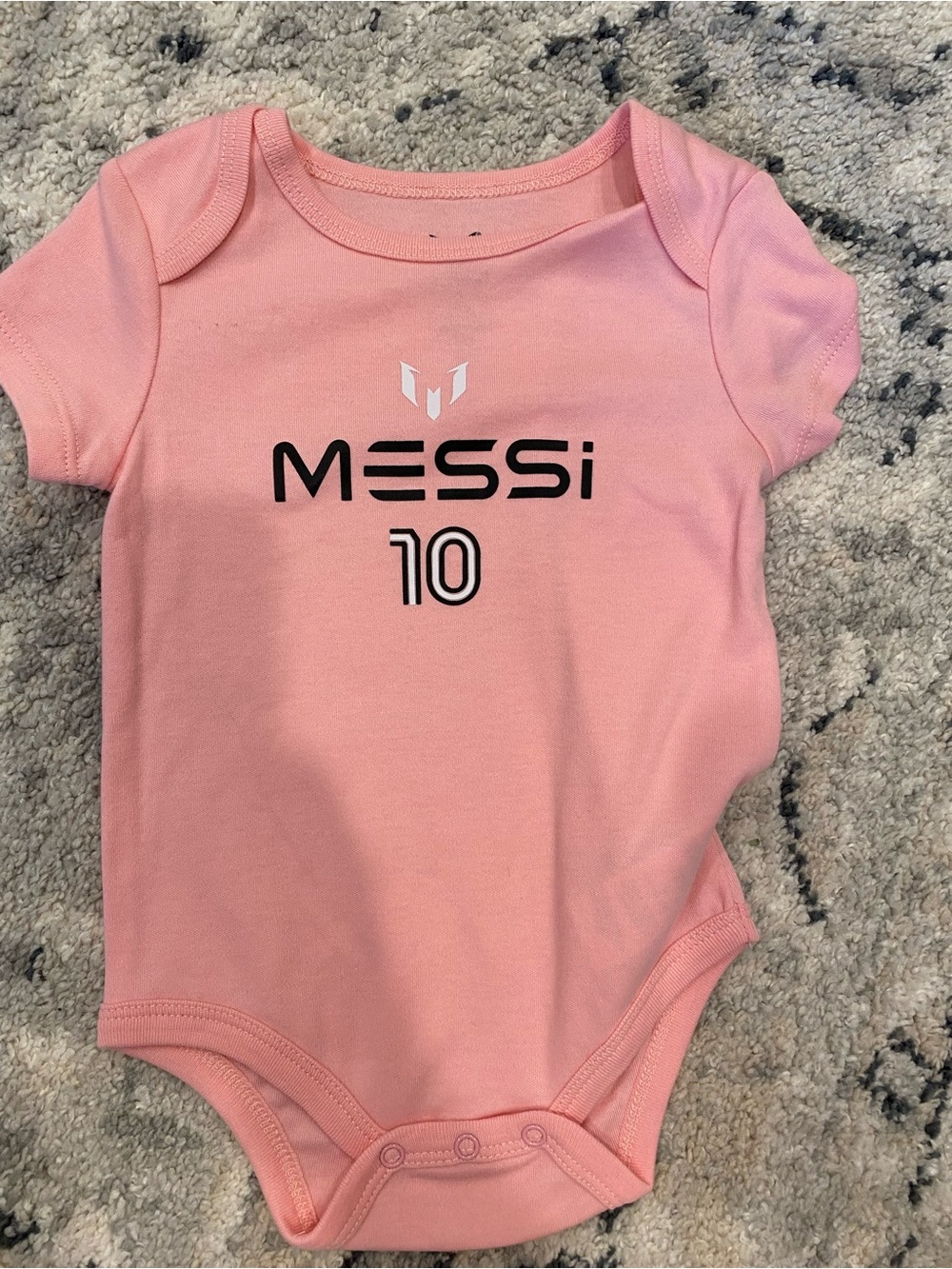 Messi Pink Baby Bodysuit One-Piece - Number 10